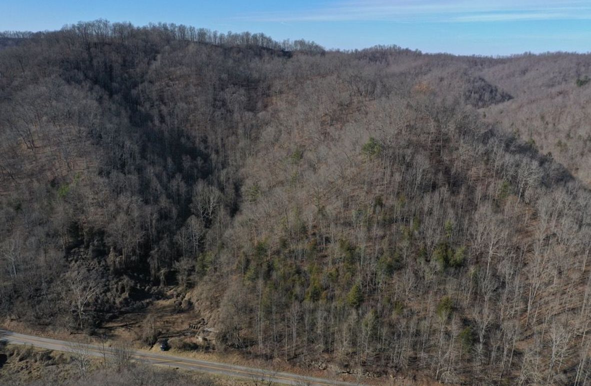 001 aerial drone photo from the east boundary looking to the west towards the ridge