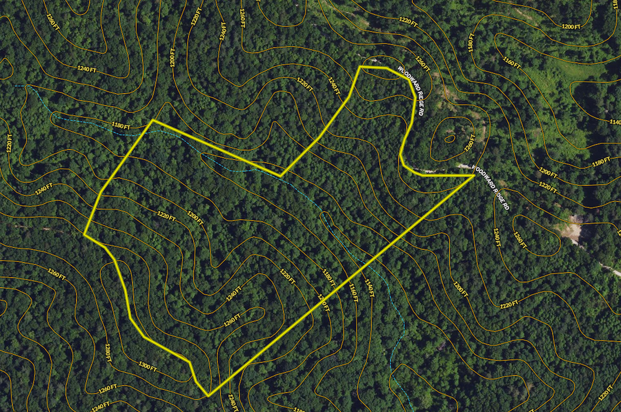 014 Estill 20 Land ID map zoomed in with contour lines and water features
