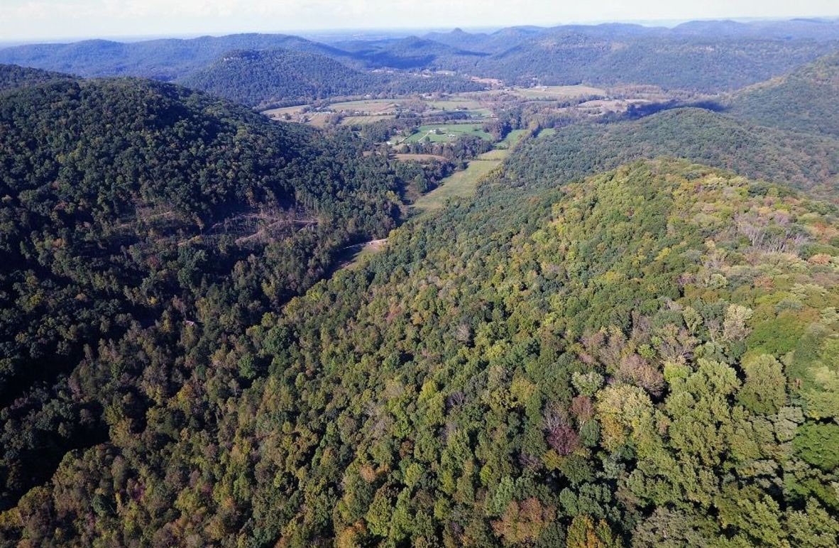 003 drone shot from the southern most corner of the property looking north