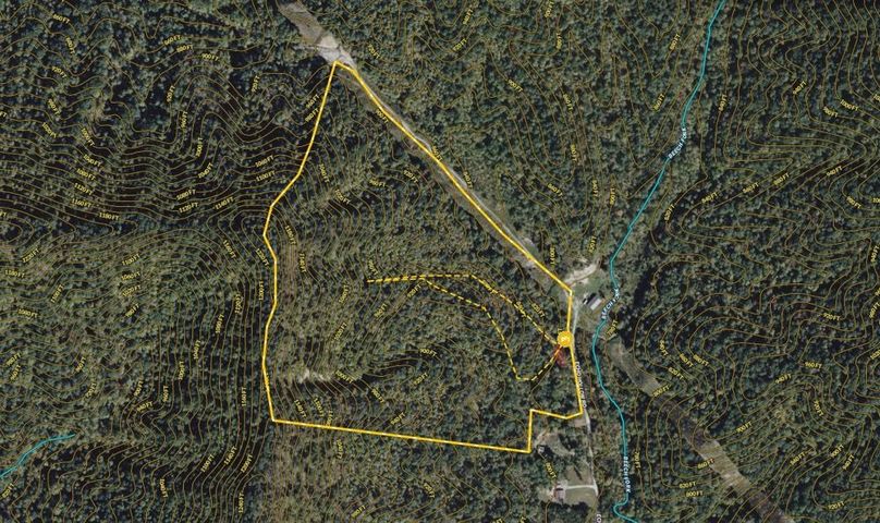 022 Powell 45.2 Land ID map zoomed in with contour lines and water features