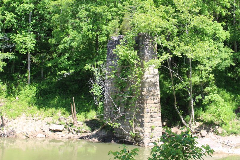 016 the bridge pier sitting on the north side of the river