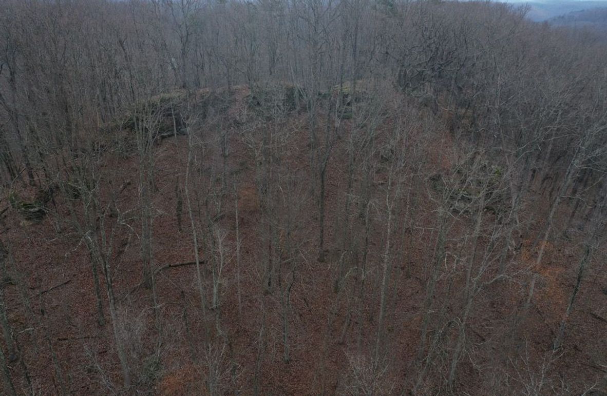 004 the rock rim running along the south boundary ridge
