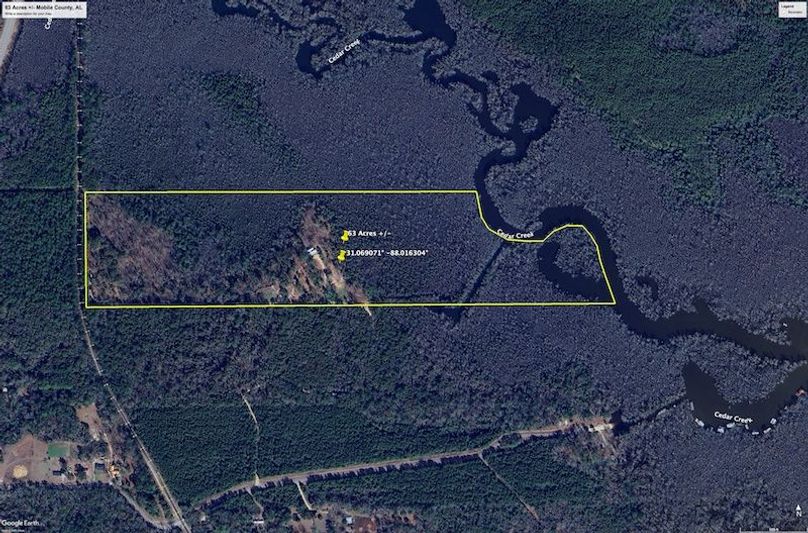 Aerial #1 Approx. 63 Acres Mobile County, AL