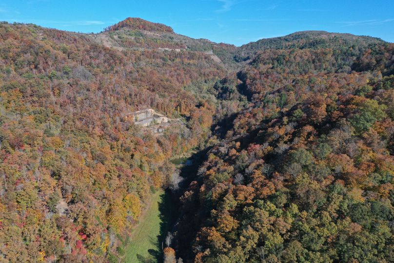 002 aerial drone shot from the west boundary looking east up the valley