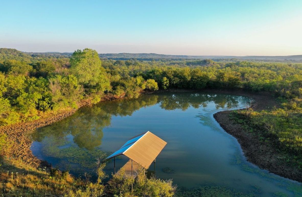 7. Pond and dock looking north