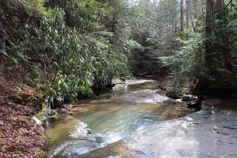 001 Lacy Creek flowing along the southwest boundary near the entrance