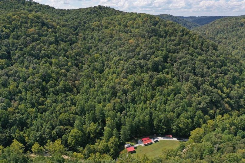021 aerial drone shot from the east looking across the property