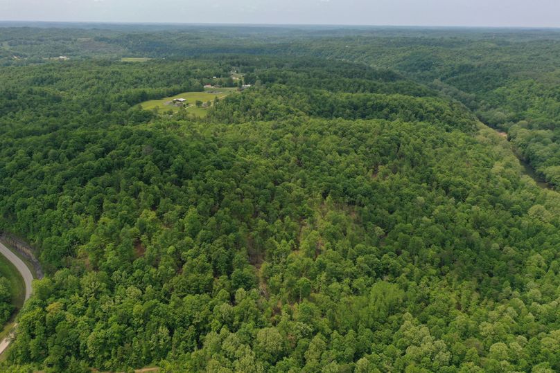 028 mid elevation drone shot of the property from the north boundary looking south across the entire property