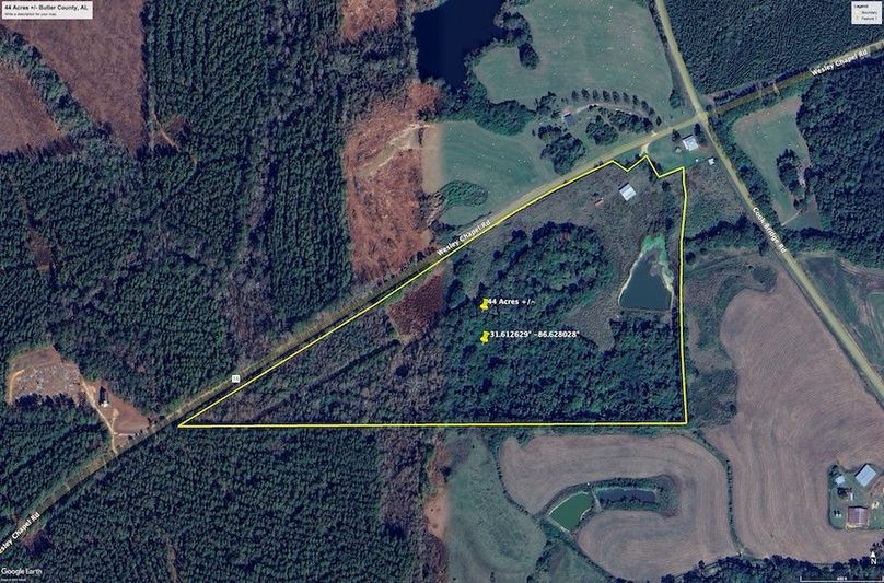 Aerial #1 Approx. 44 Acres Butler County, AL