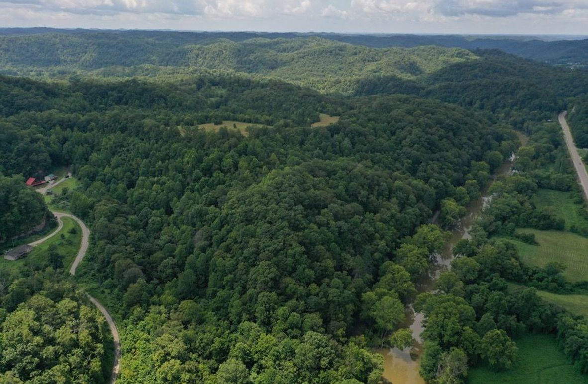 001 aerial drone shot from the east