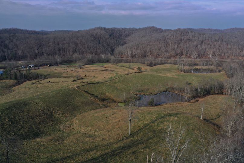 025 aerial drone shot looking over 2 of the many ponds
