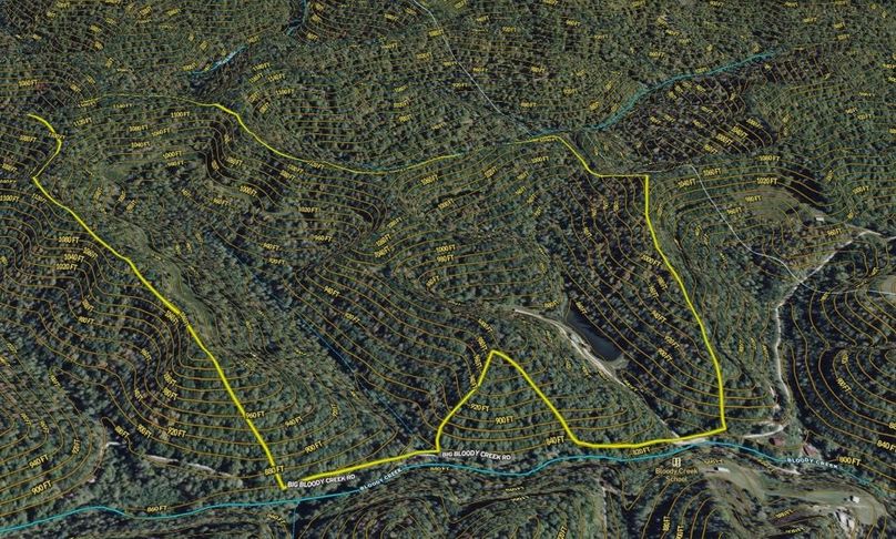 064 Wolfe 132 Land ID map 3D viewed from west boundary