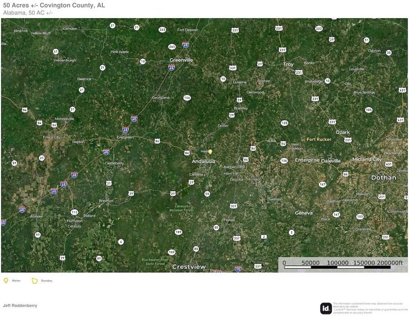 Extended Aerial #1 - 50 Acres Covington County, AL.