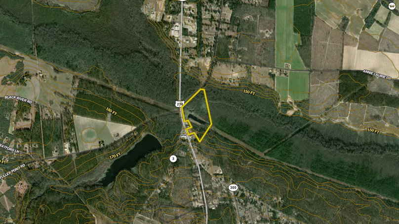 Barnwell Co, SC 29.27 Topo in Yellow