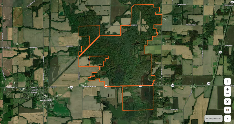 65 showing surrounding USA land