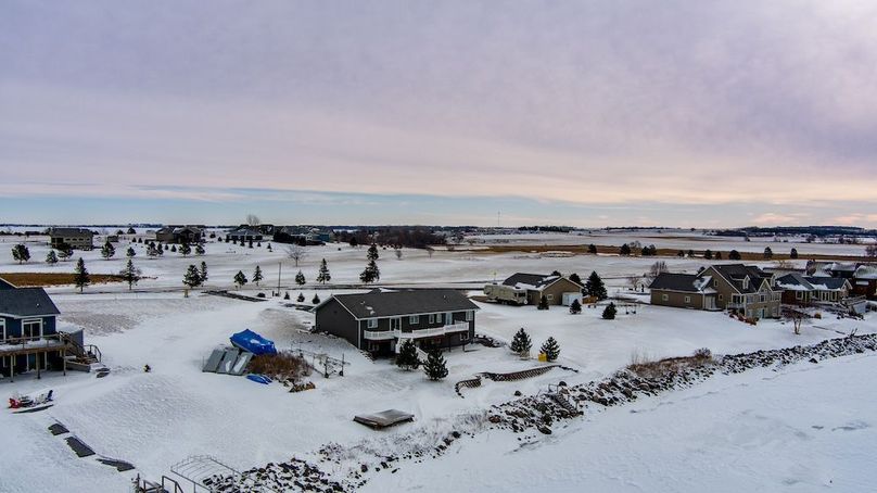 38 - aerial lakeside golf course view winter