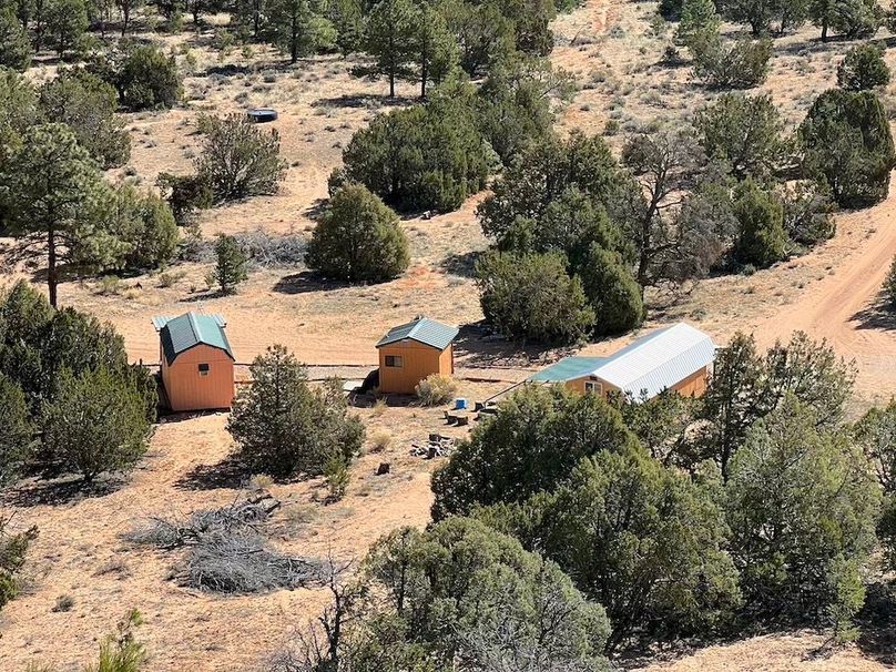 Aerial of Cabins 1,2 and bath house