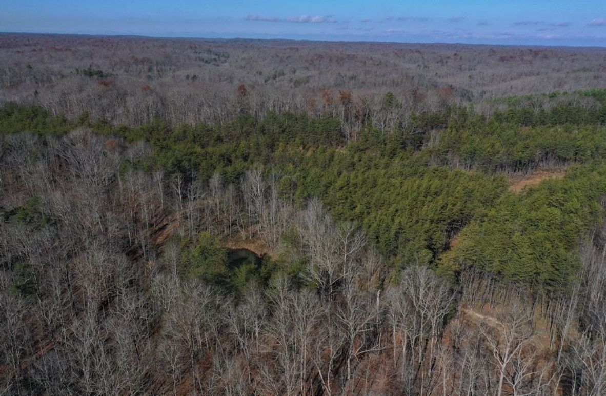 002 aerial drone view from the center of the property looking northwest