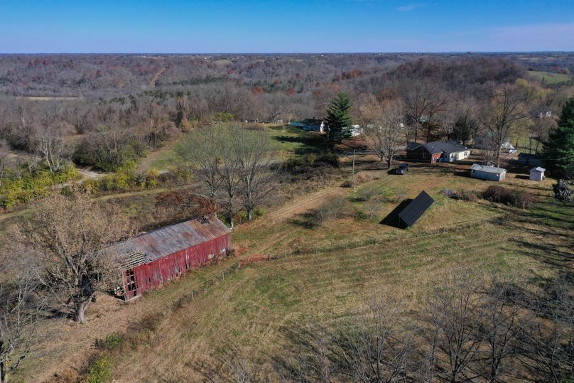 004 aerial drone shot of the home, barn and other buildings