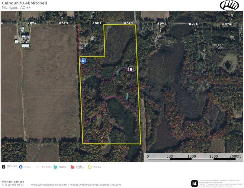 Aerial with Trails, Plots, Easement