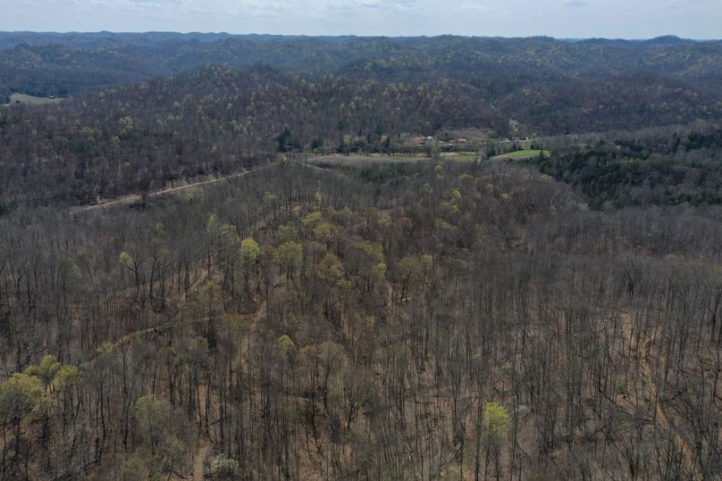 007 aerial drone shot from the northwest boundary looking south down the valley