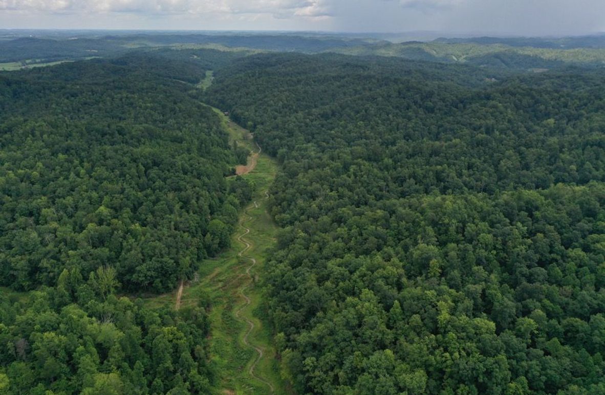 003 aerial drone view from the south looking north down the valley