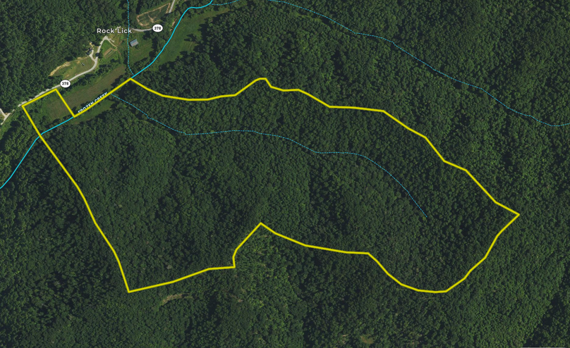 032 Breathitt 156 Land ID aerial zoomed in with water features