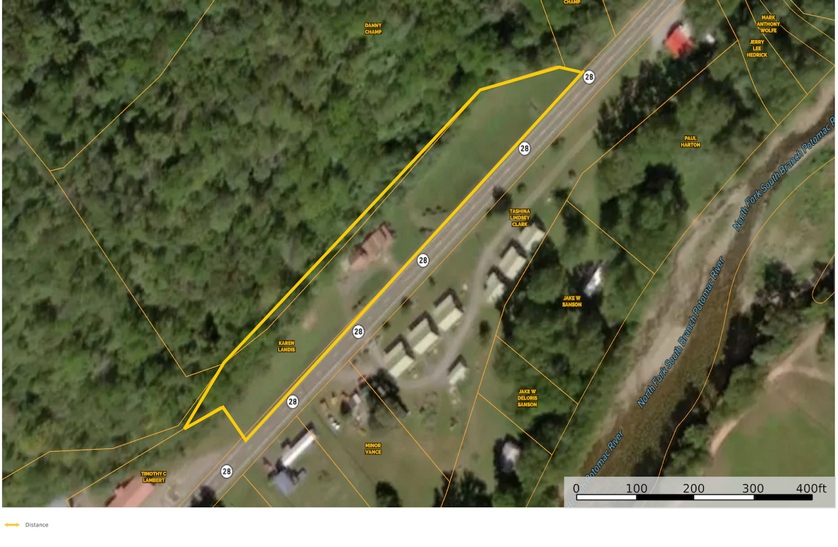 pend co WV 1.37 SR Cabins map 1 site location