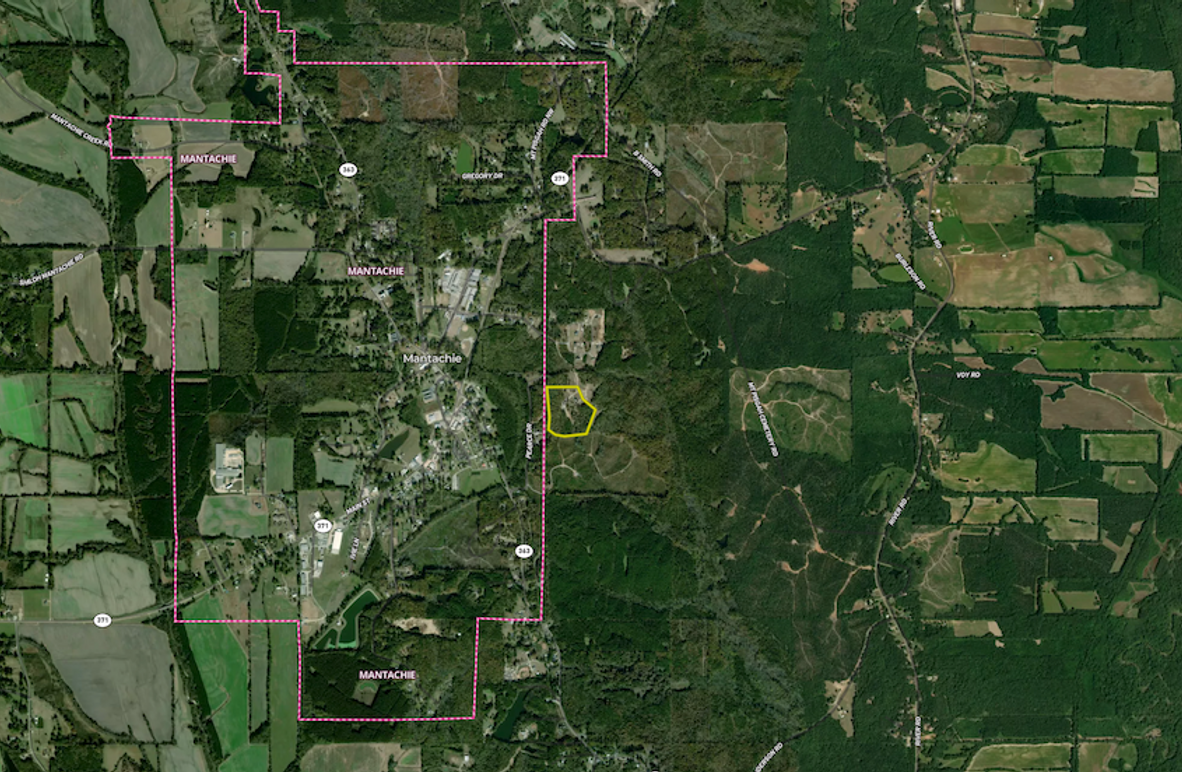 Itawamba 20 Aerial 4 Mantachie City Limits Outline