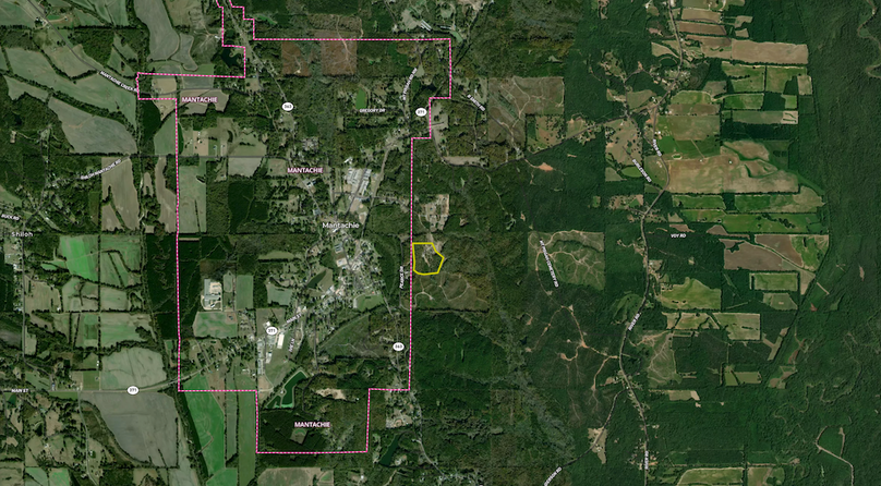 Itawamba 20 Aerial 4 Mantachie City Limits Outline