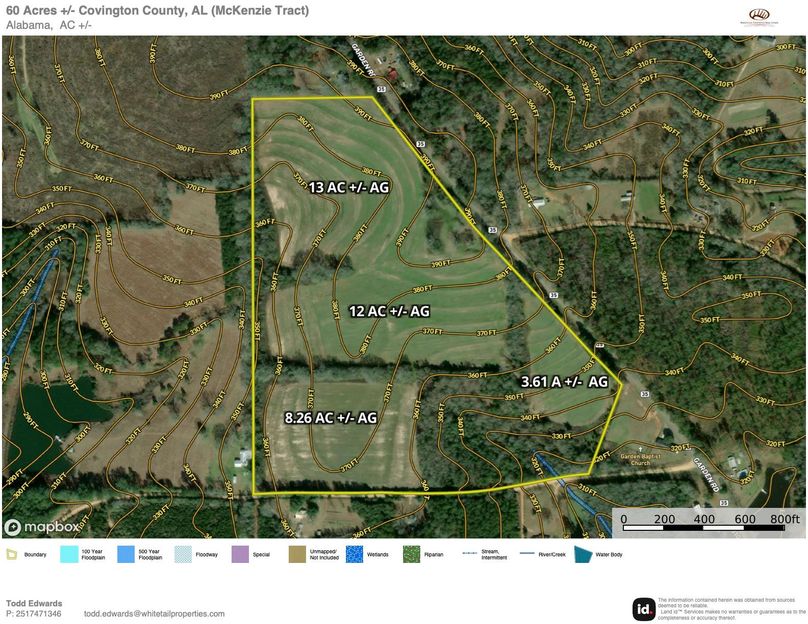 Aerial Map Overview - Approx. 60 Acres Covington County, AL copy