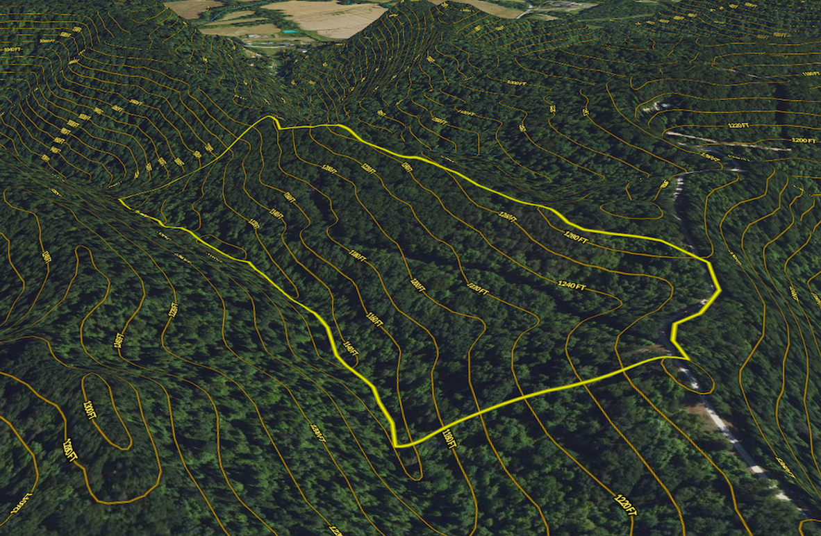 057 Powell 25.4 Land ID 3-D map viewed from the east boundary
