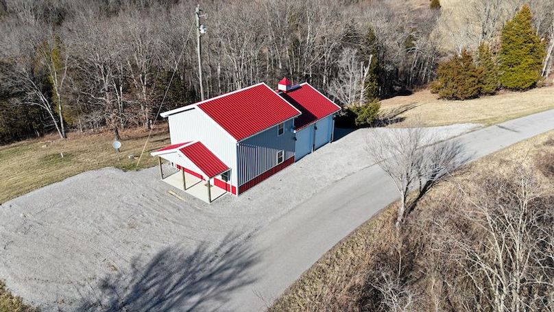 025 low elevation drone shot of the lodge along the east boundary