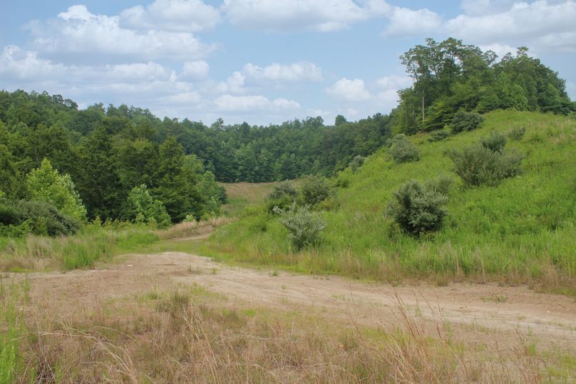 018 large cleared flat area where the secondary road leads around a finger point