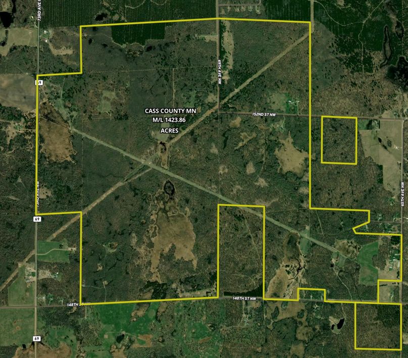 Aerial With Total Acreage 1423.86 Acres