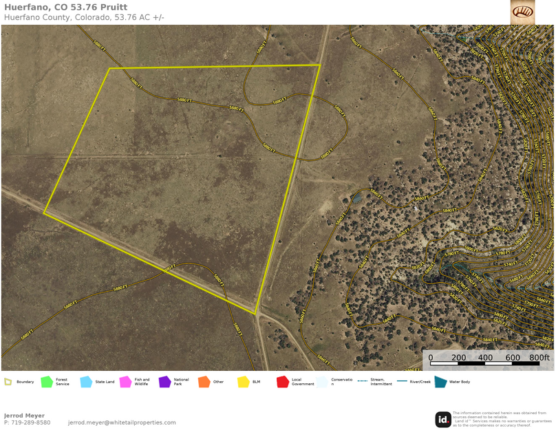 Huerfano, CO 53.76 Pruitt Topo