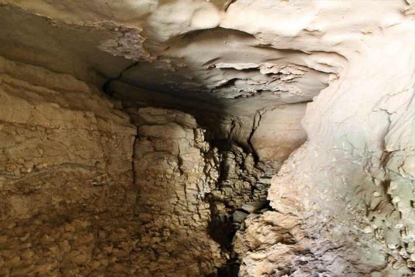 041 the inside of the cave at about 30_, leading on back