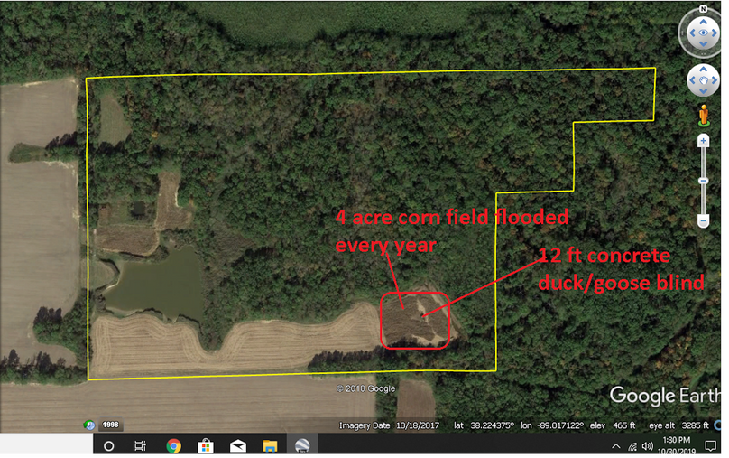 flooded field and duck blind aerial