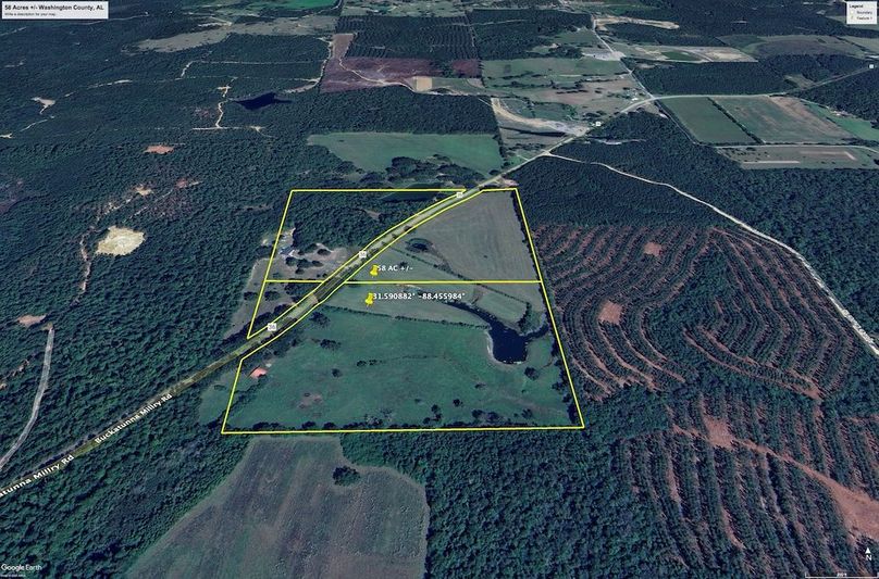 Aerial #2 Approx. 58 Acres Washington County, AL