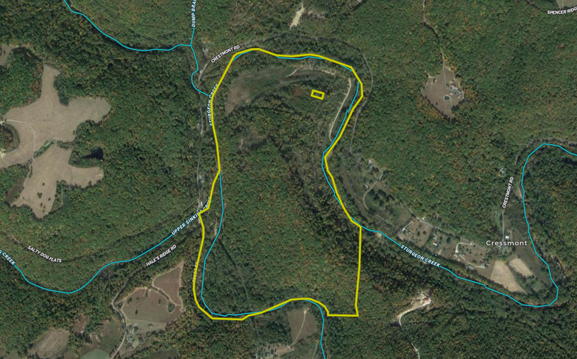 Land ID map zoomed in with water features