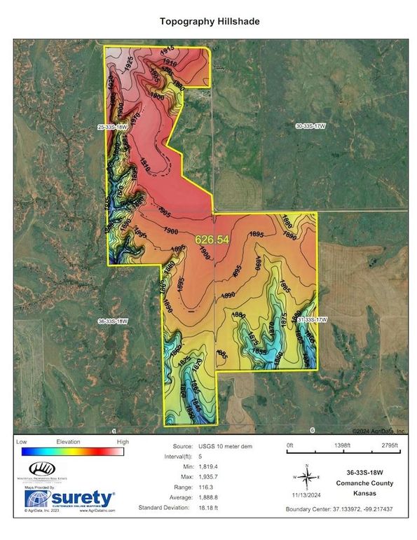 Comanche Western 626.2 Hillshade