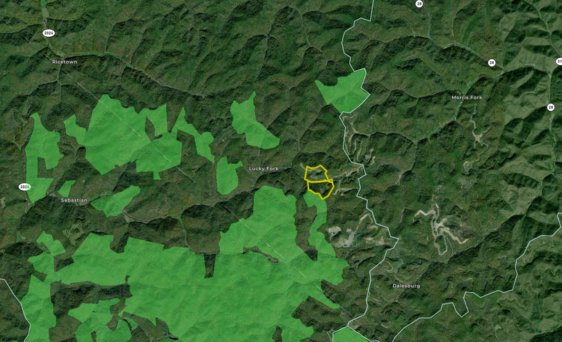 027 Owsley 81 Land ID map zoomed out with public land boundaries shown