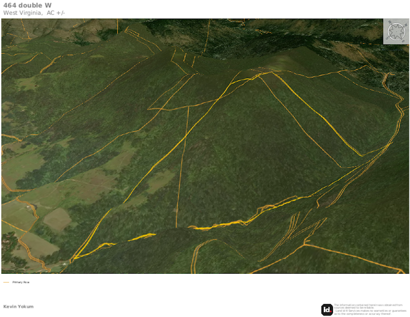 Rand Co WV 464 Land Fund WV map 3D