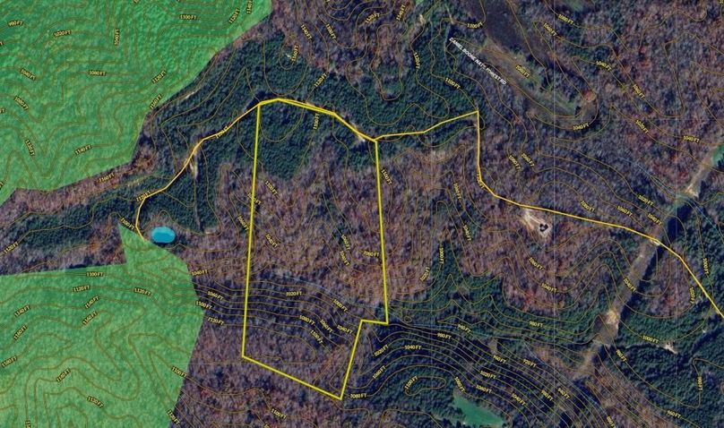 012 Owsley 17.74 Land ID map zoomed in with contour lines