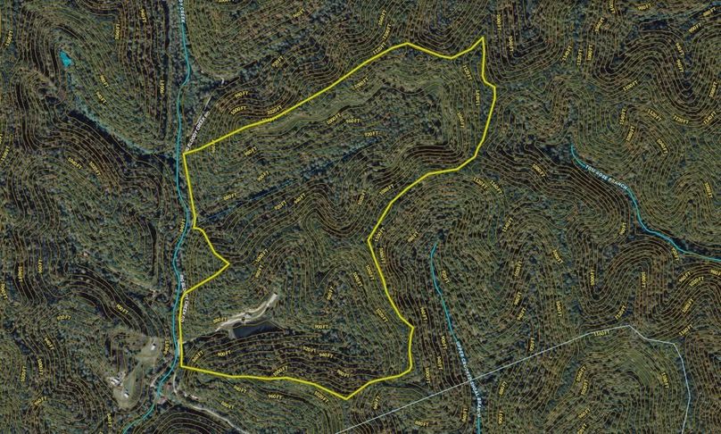 063 Wolfe 132 Land ID map zoomed in with water features and contour lines