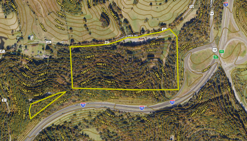 Stonewall Map - Aerial topo