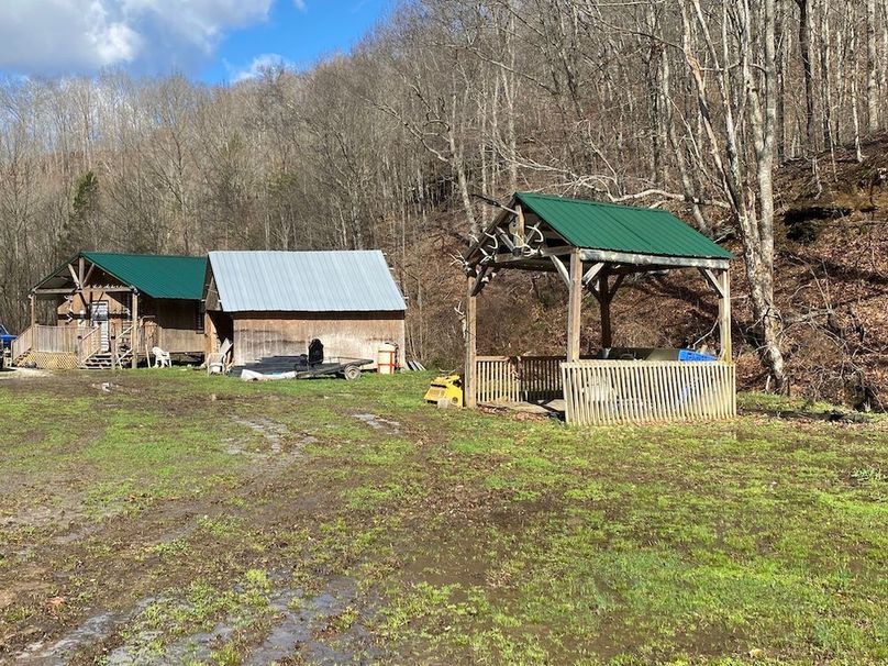 024 view of the cabin, shed and outdoor deck area copy