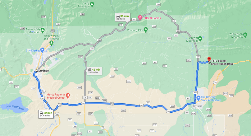 Copy of La Plata Woods Directions to Durango