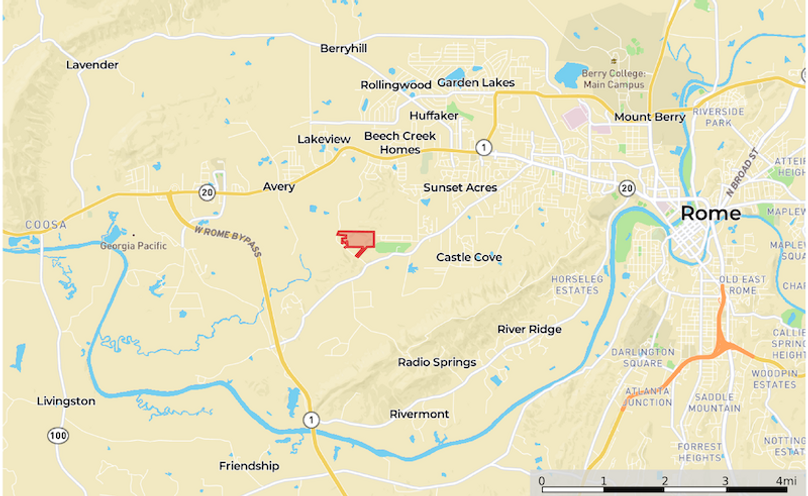 Loction1 Map - Floyd GA 89 Ac.