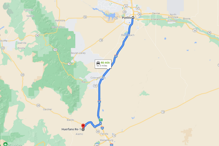 Huerfano 166 Vargas Directions to Pueblo